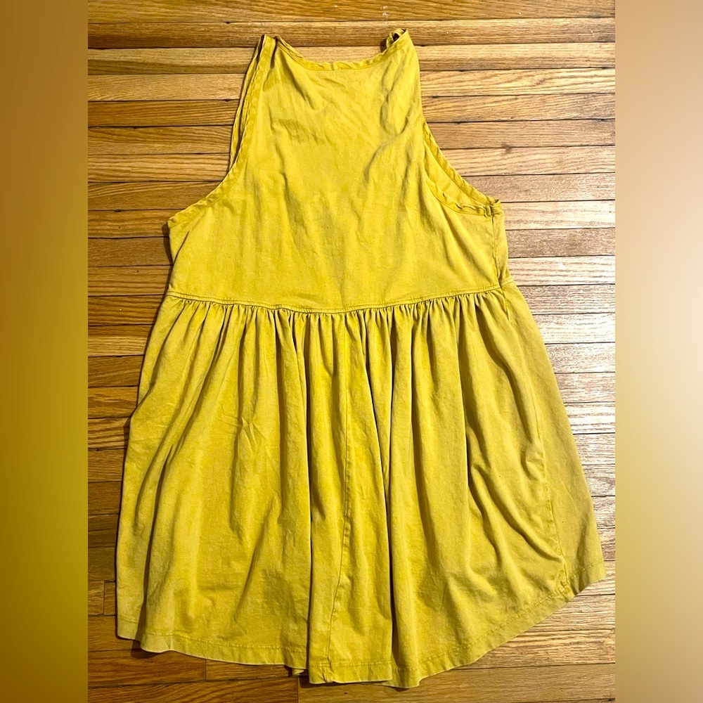 Free People Olive Green Button-Front Swing Tank Dress - Picture 7 of 7